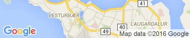 Reykjavik city map showing numbered districts and street layout for solo travelers navigation