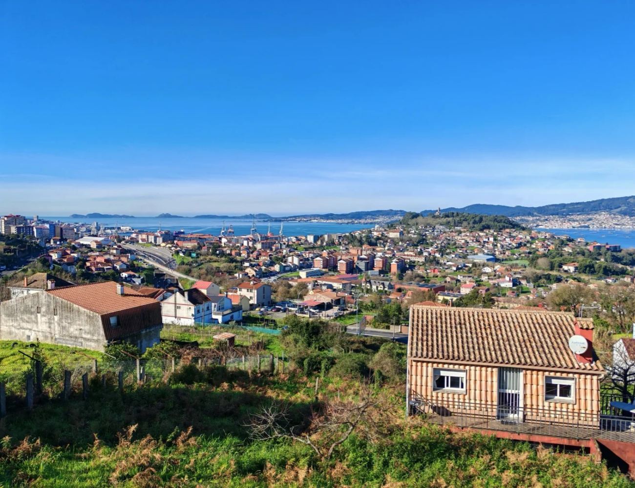 First Camino guide view of Galician coastal town where scallop shells originated as pilgrim symbols
